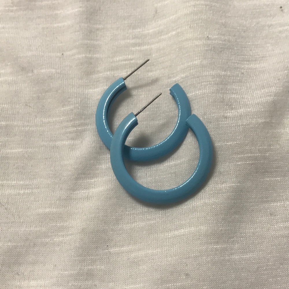 Light blue hoop earrings